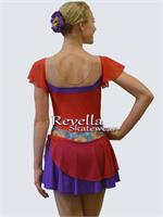 gypsy figure skating dress in red with short sleeves